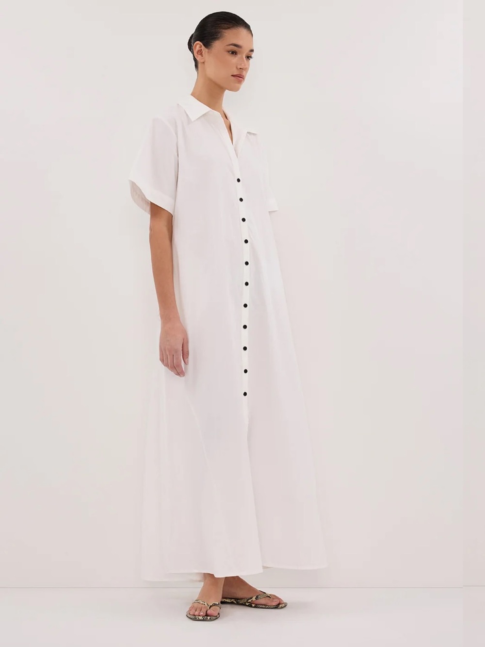 DISSH WHITE SHIRT DRESS MAXI/MIDI - Picture 3 of 5